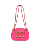 CC Mini Shoulder Bag Fuchsia Lambskin Antique Gold Hardware