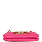 CC Mini Shoulder Bag Fuchsia Lambskin Antique Gold Hardware