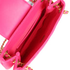 CC Mini Shoulder Bag Fuchsia Lambskin Antique Gold Hardware