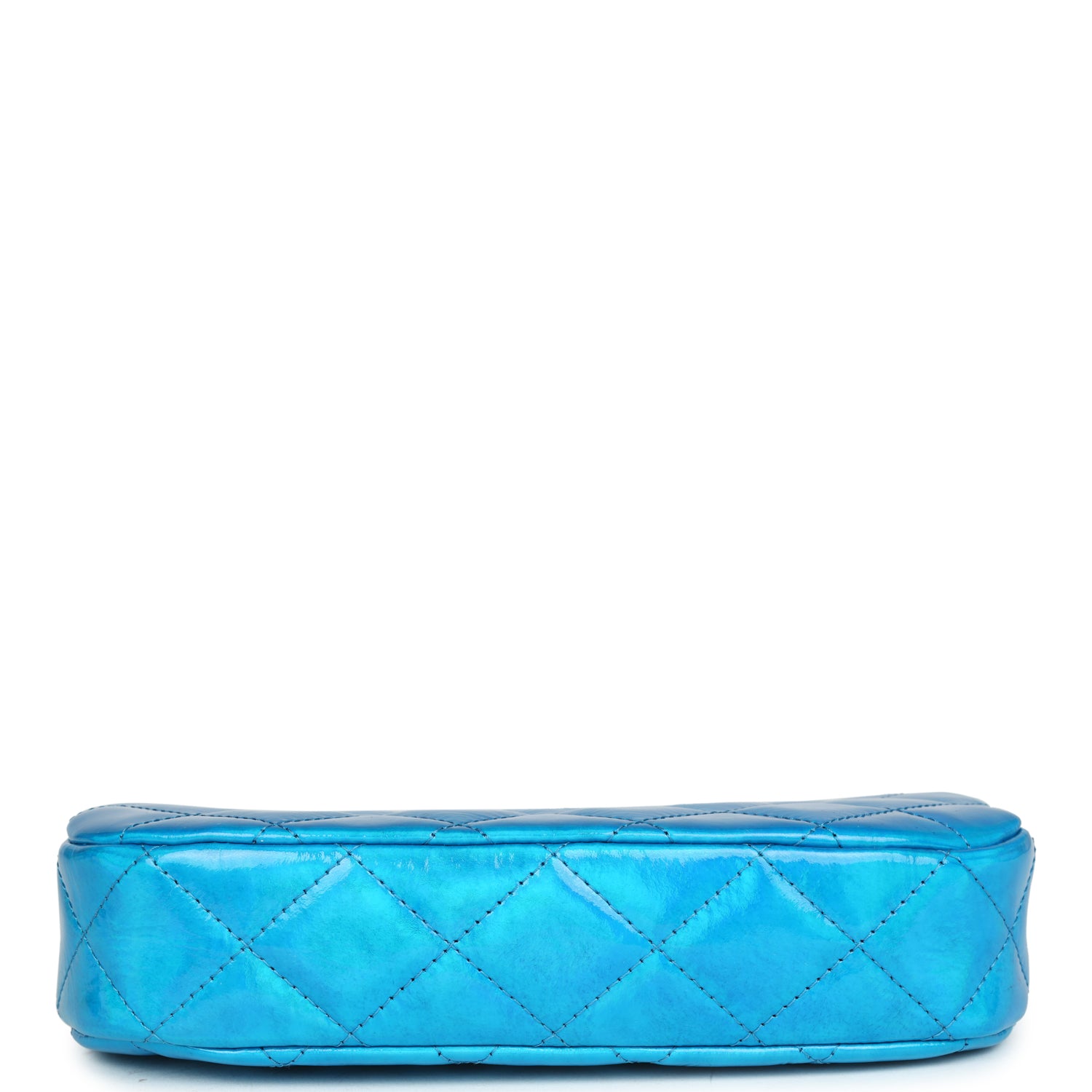 Mini Hobo Bag Blue Metallic Goatskin Silver Hardware