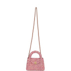 Small Kelly Shopper Pink Tweed Brushed Gold Hardware