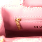 Small Kelly Shopper Pink Tweed Brushed Gold Hardware
