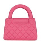 Small Kelly Shopper Dark Pink Jersey Brushed Gold Hardware