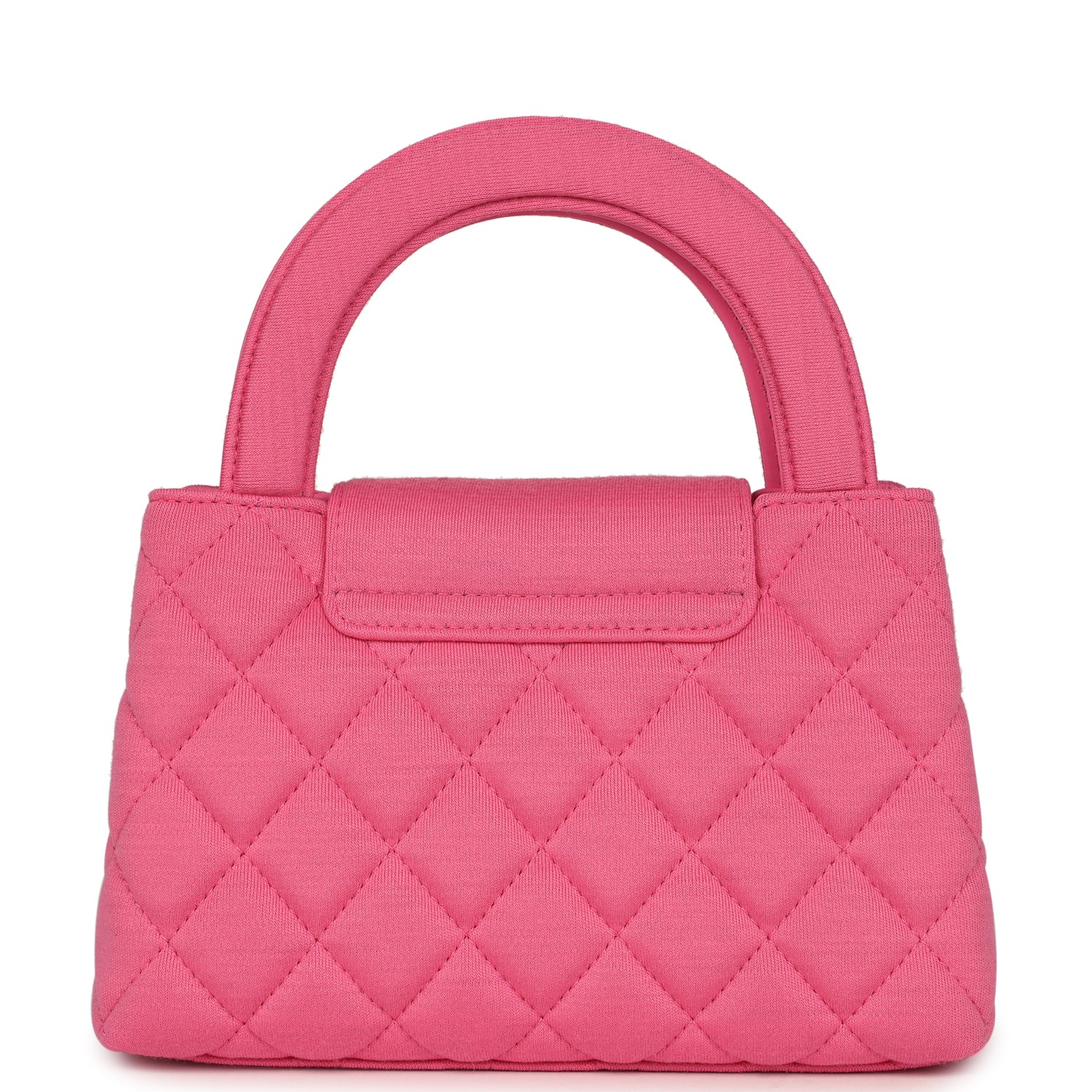 Small Kelly Shopper Dark Pink Jersey Brushed Gold Hardware