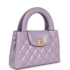 Small Kelly Shopper Light Purple Shiny Aged Calfskin Brushed Gold Hardware