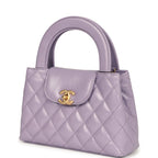 Small Kelly Shopper Light Purple Shiny Aged Calfskin Brushed Gold Hardware