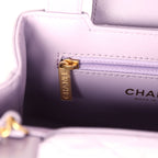 Small Kelly Shopper Light Purple Shiny Aged Calfskin Brushed Gold Hardware
