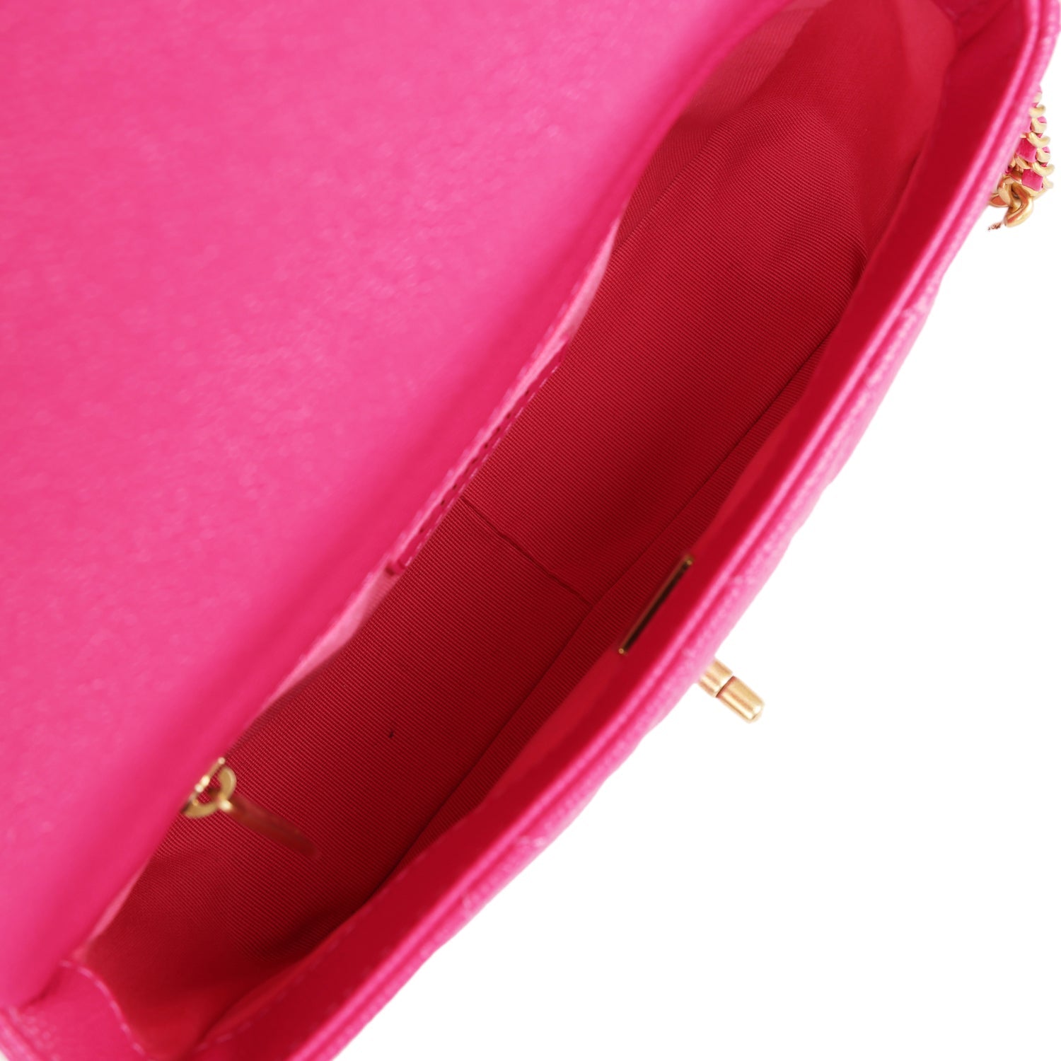 Small Melody Flap Bag Dark Pink Caviar Aged Gold Hardware