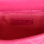 Small Melody Flap Bag Dark Pink Caviar Aged Gold Hardware