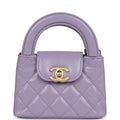 Nano Kelly Shopper Light Purple Shiny Aged Calfskin Brushed Gold Hardware