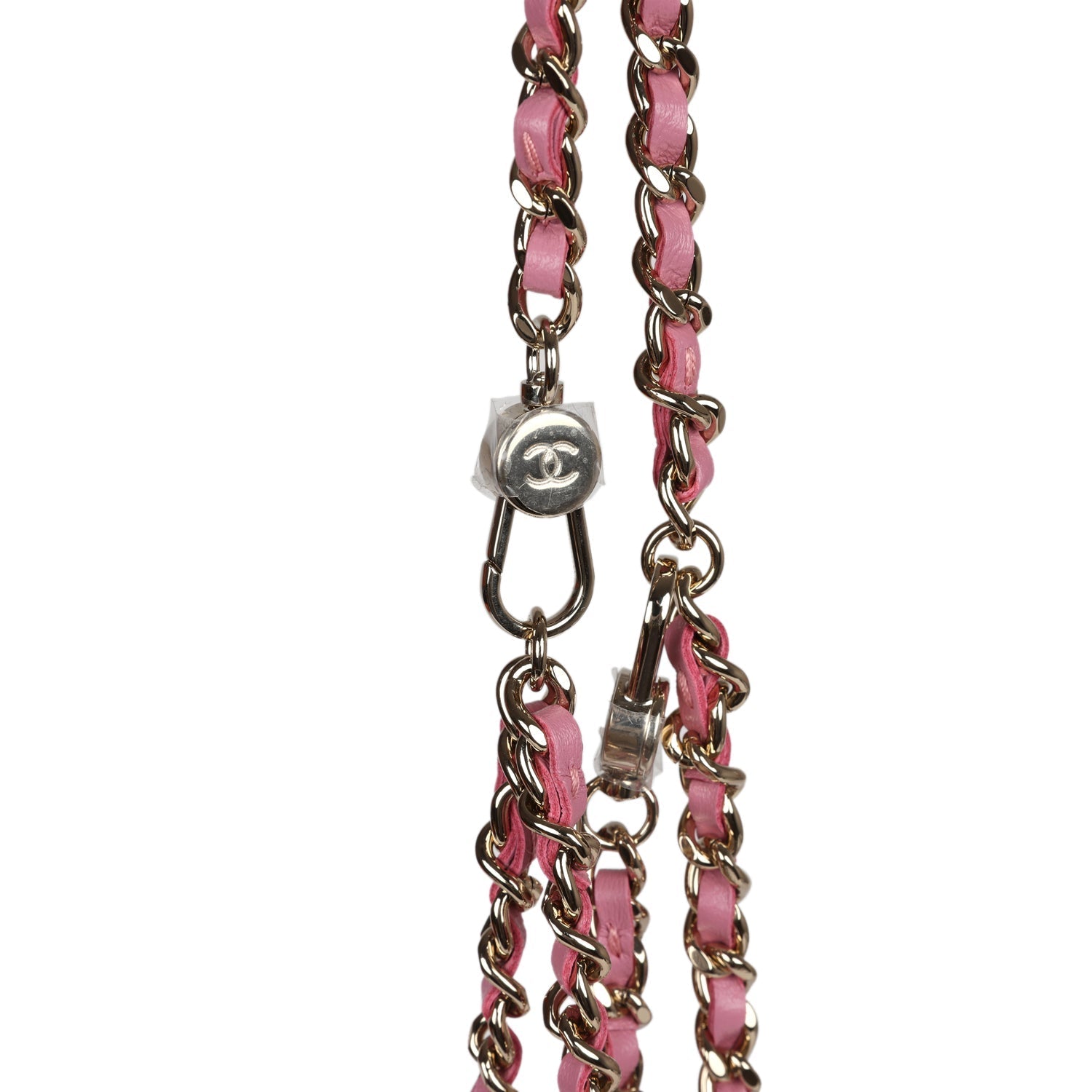 Mini Phone Holder Backpack with Chain Pink Multicolor Tweed Light Gold Hardware