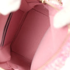 Mini Phone Holder Backpack with Chain Pink Multicolor Tweed Light Gold Hardware