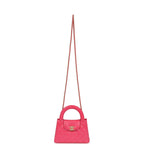 Small Kelly Shopper Dark Pink Shiny Aged Calfskin Brushed Gold Hardware