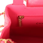 Small Kelly Shopper Dark Pink Shiny Aged Calfskin Brushed Gold Hardware