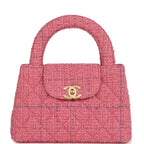 Small Kelly Shopper Pink Tweed Brushed Gold Hardware
