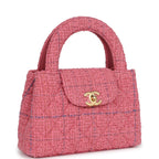 Small Kelly Shopper Pink Tweed Brushed Gold Hardware
