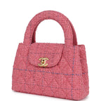 Small Kelly Shopper Pink Tweed Brushed Gold Hardware