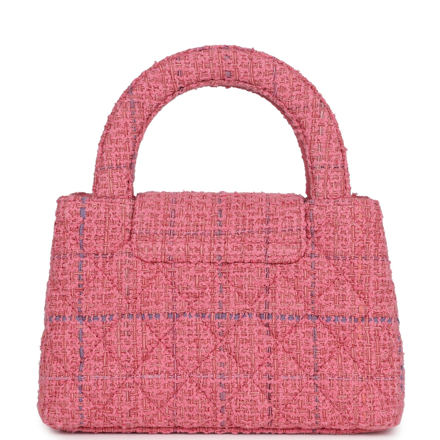 Small Kelly Shopper Pink Tweed Brushed Gold Hardware
