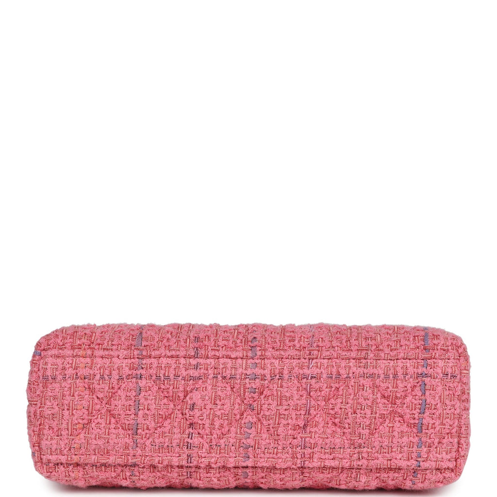 Small Kelly Shopper Pink Tweed Brushed Gold Hardware