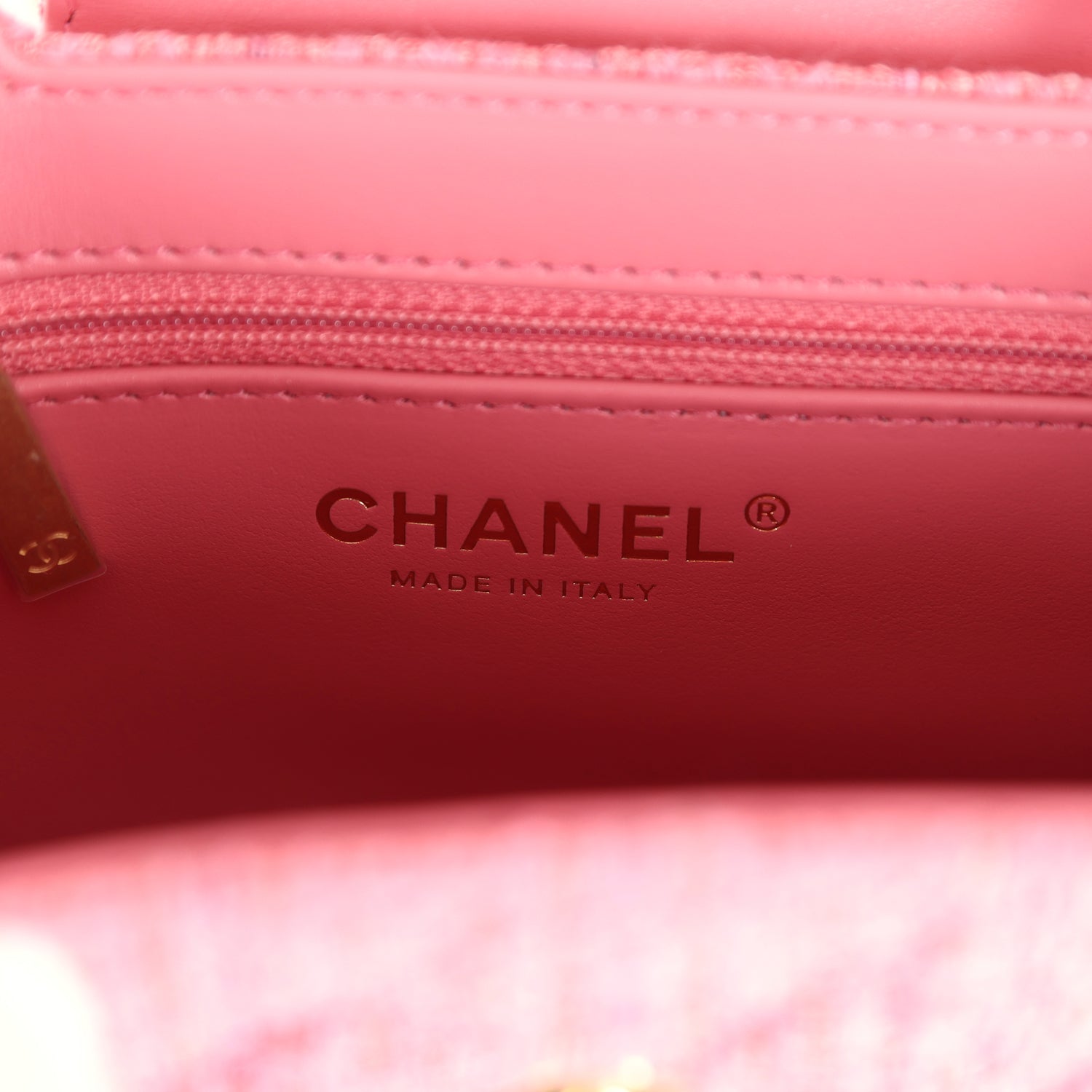 Small Kelly Shopper Pink Tweed Brushed Gold Hardware