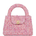 Small Kelly Shopper Pink Tweed Brushed Gold Hardware
