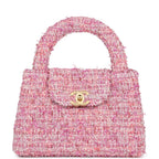 Small Kelly Shopper Pink Tweed Brushed Gold Hardware