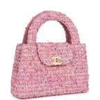 Small Kelly Shopper Pink Tweed Brushed Gold Hardware