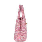 Small Kelly Shopper Pink Tweed Brushed Gold Hardware