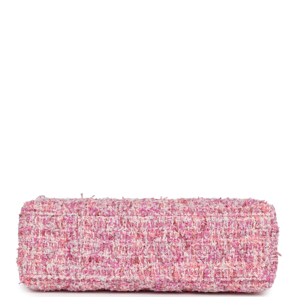 Small Kelly Shopper Pink Tweed Brushed Gold Hardware