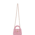 Small Kelly Shopper Pink Tweed Brushed Gold Hardware
