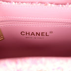 Small Kelly Shopper Pink Tweed Brushed Gold Hardware