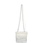 Mini 22 Bag White and Silver Ombre Metallic Calfskin Silver Hardware