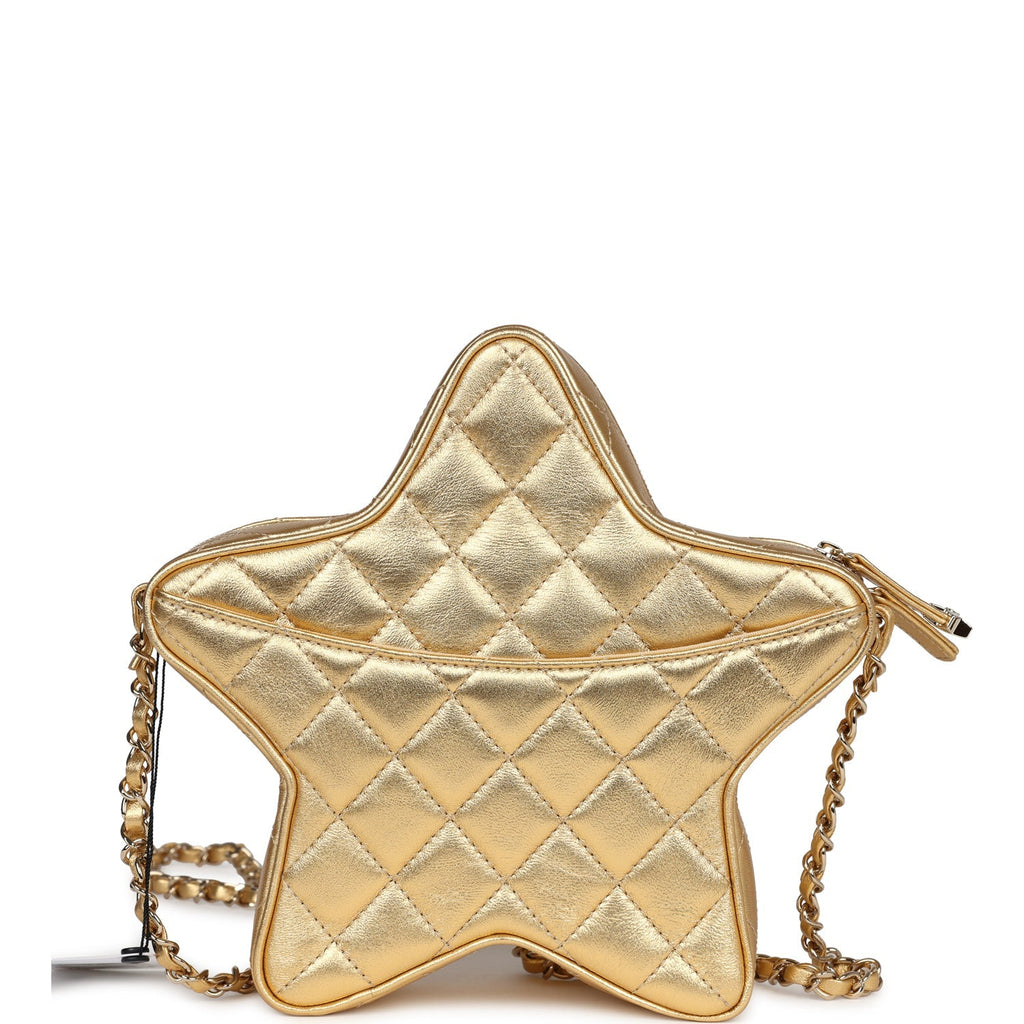 Star Bag Metallic Gold Lambskin Gold Hardware