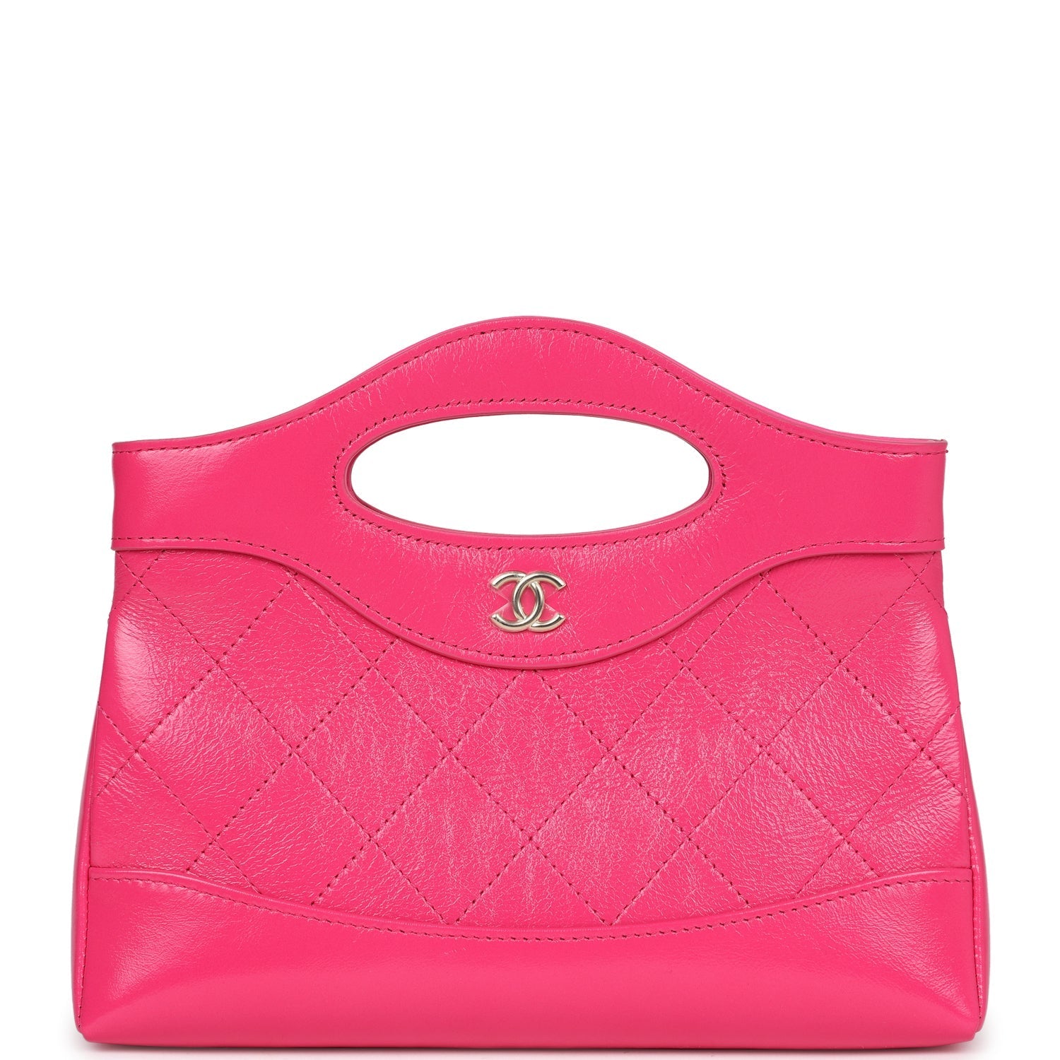Nano 31 Shopper Hot Pink Shiny Aged Calfskin Gold Hardware