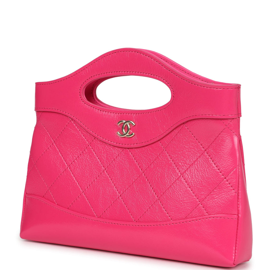 Nano 31 Shopper Hot Pink Shiny Aged Calfskin Gold Hardware