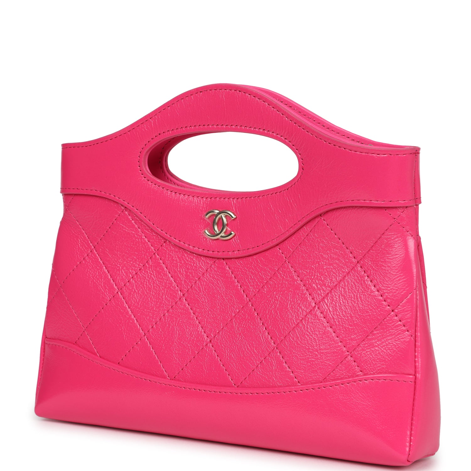 Nano 31 Shopper Hot Pink Shiny Aged Calfskin Gold Hardware