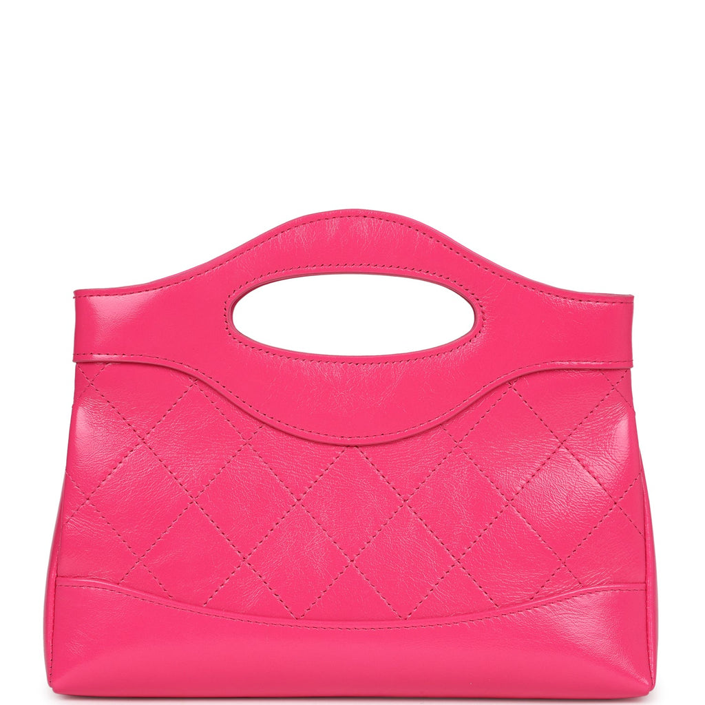 Nano 31 Shopper Hot Pink Shiny Aged Calfskin Gold Hardware