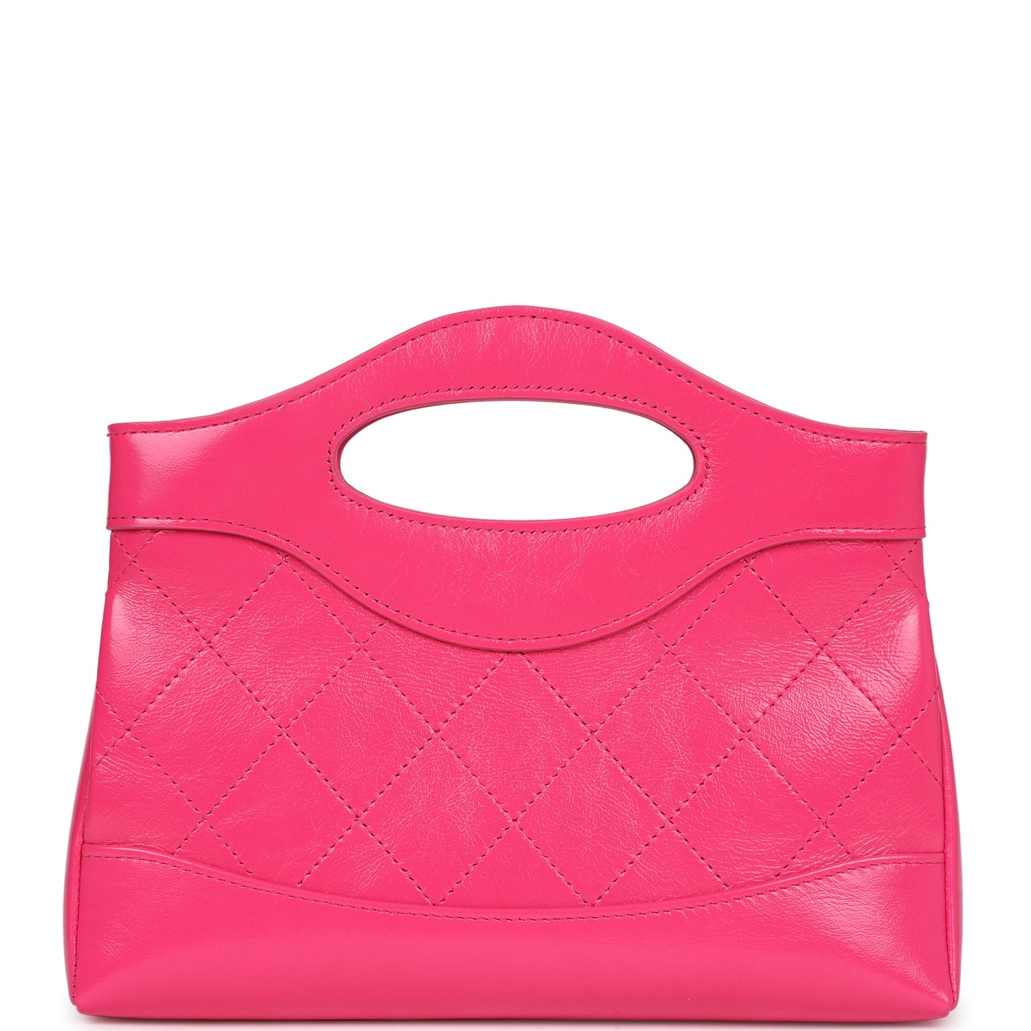 Nano 31 Shopper Hot Pink Shiny Aged Calfskin Gold Hardware