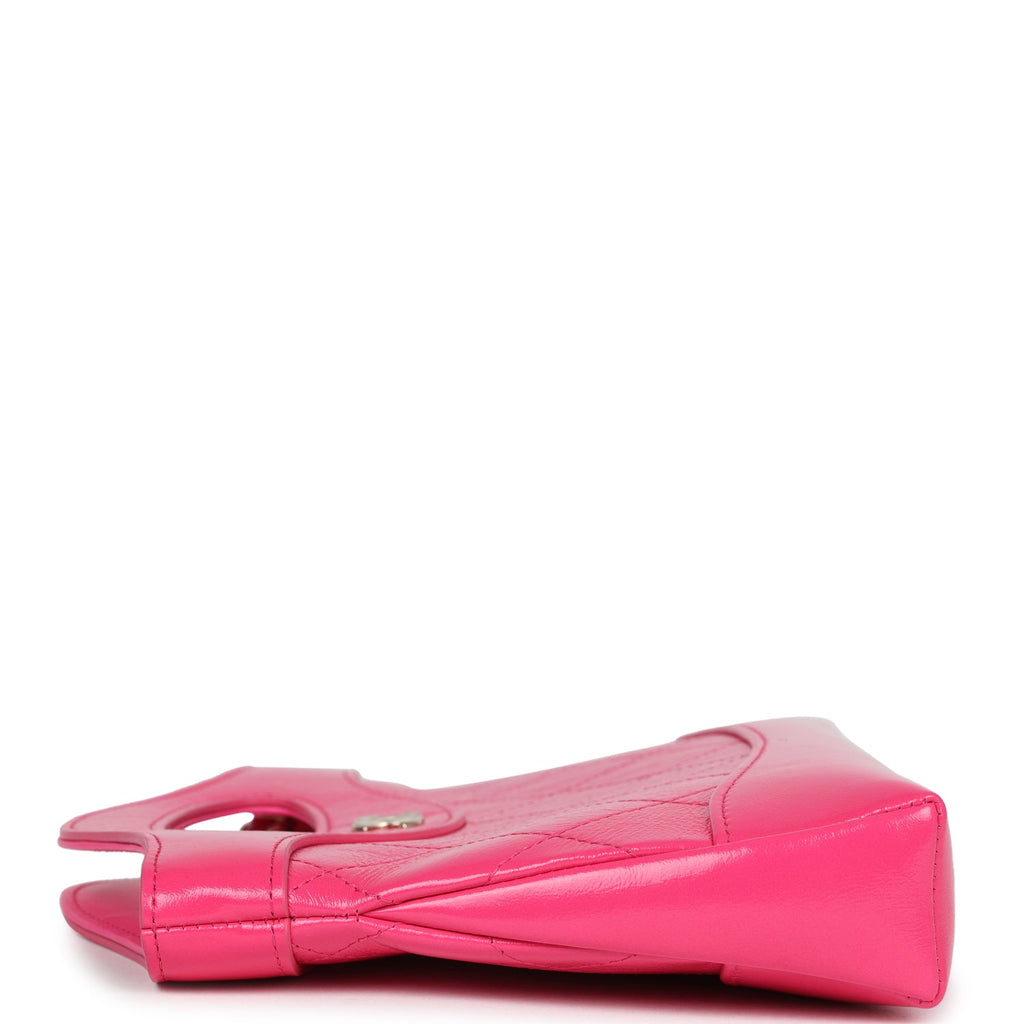 Nano 31 Shopper Hot Pink Shiny Aged Calfskin Gold Hardware