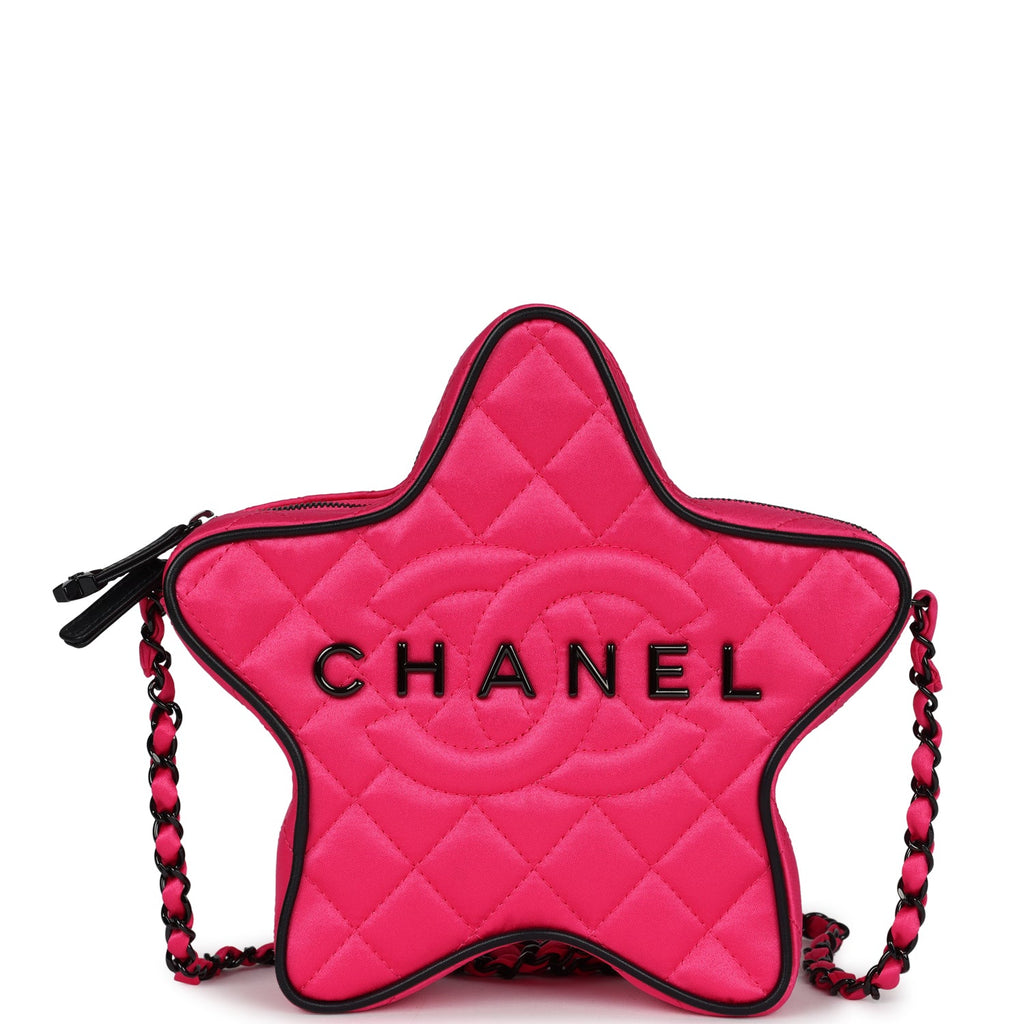 CC Star Bag Fuchsia and Black Satin Black Metal Hardware