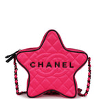 CC Star Bag Fuchsia and Black Satin Black Metal Hardware