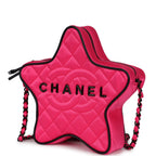 CC Star Bag Fuchsia and Black Satin Black Metal Hardware