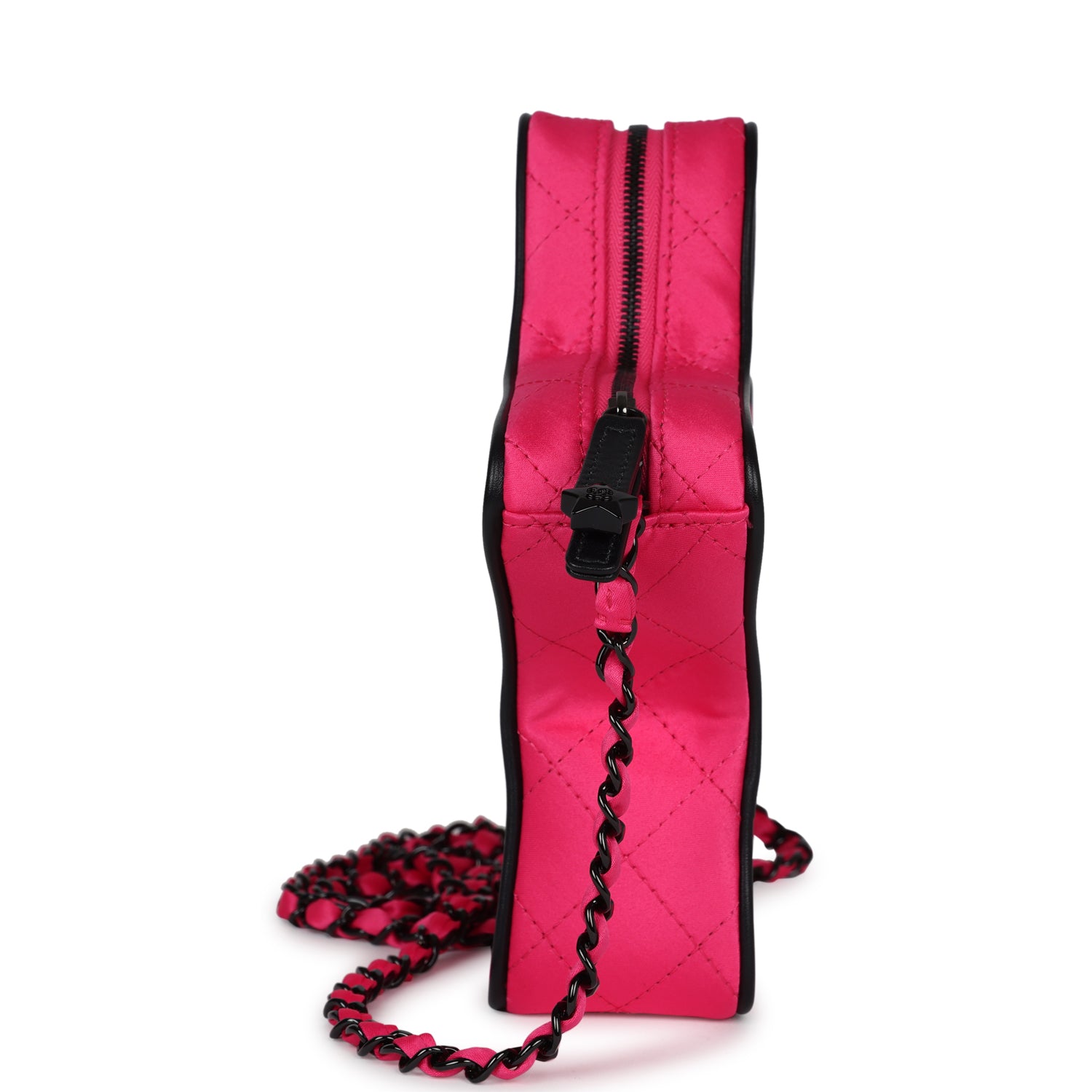 CC Star Bag Fuchsia and Black Satin Black Metal Hardware