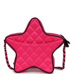 CC Star Bag Fuchsia and Black Satin Black Metal Hardware