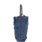 Mini 22 Bag Blue Studded Denim Silver Hardware