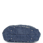 Mini 22 Bag Blue Studded Denim Silver Hardware