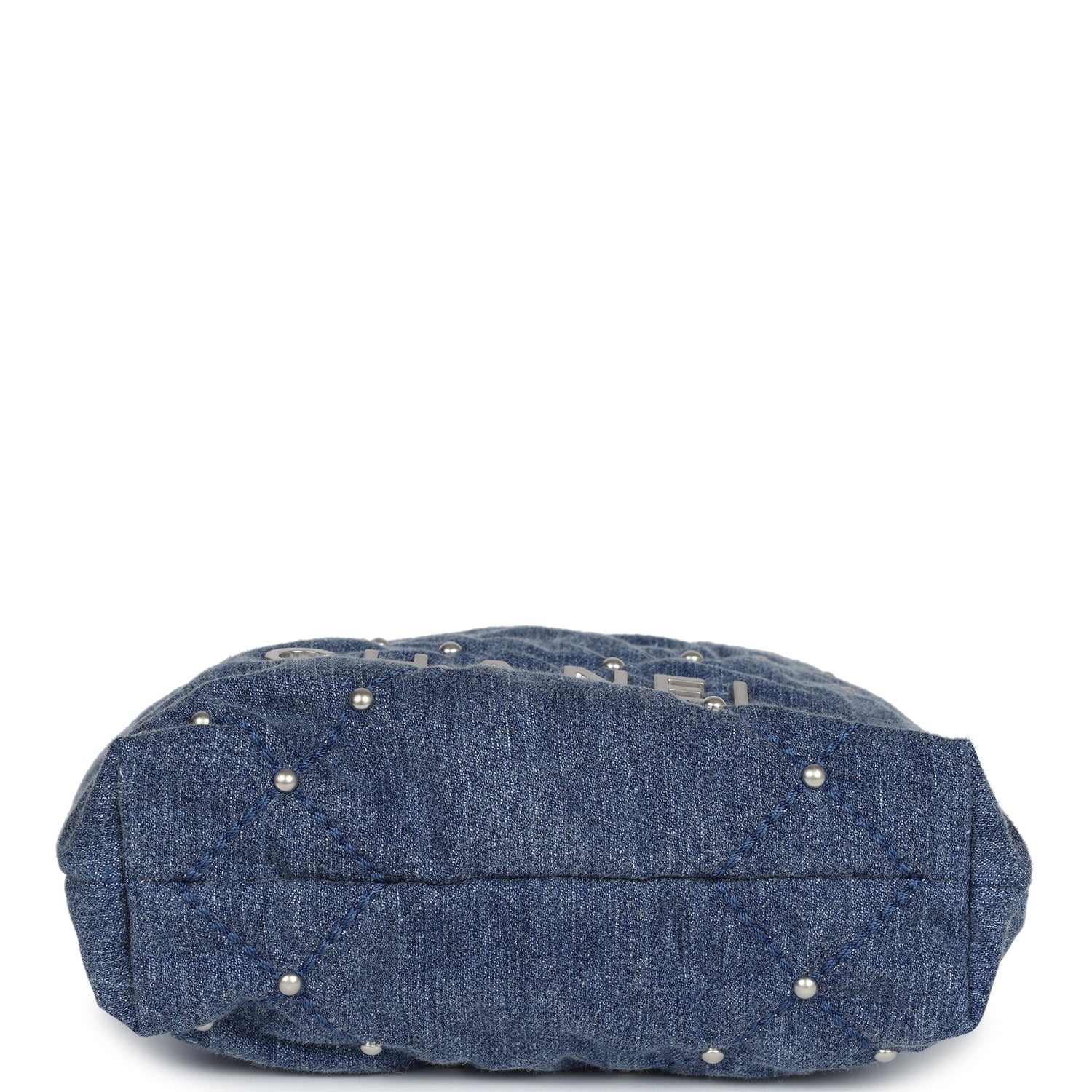 Mini 22 Bag Blue Studded Denim Silver Hardware