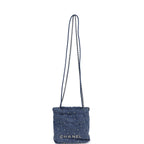 Mini 22 Bag Blue Studded Denim Silver Hardware