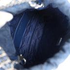 Mini 22 Bag Blue Studded Denim Silver Hardware