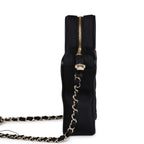 Star Bag Black Satin Light Gold Hardware